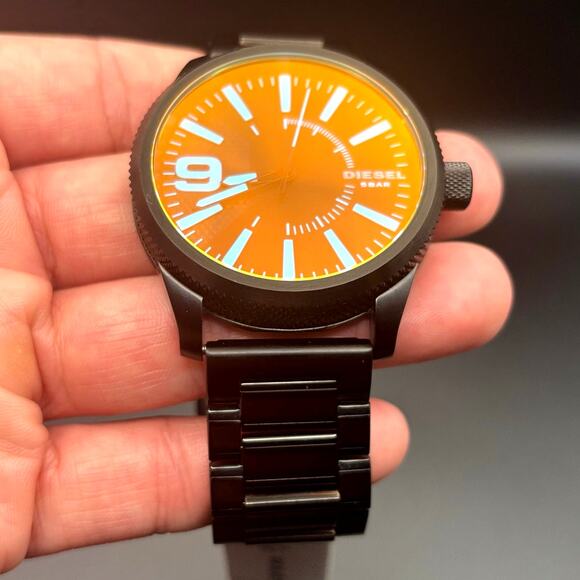 Diesel DZ-1844 Rasp Mens Ion Plated Stainless Steel Blue Dial Quartz Watch NIB - Picture 9 of 17